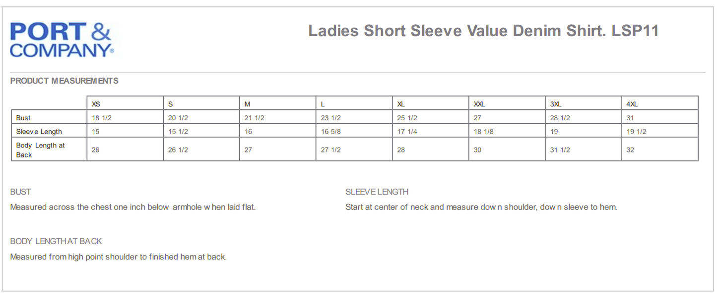 Ladies Long/Short Sleeve Denim Shirts