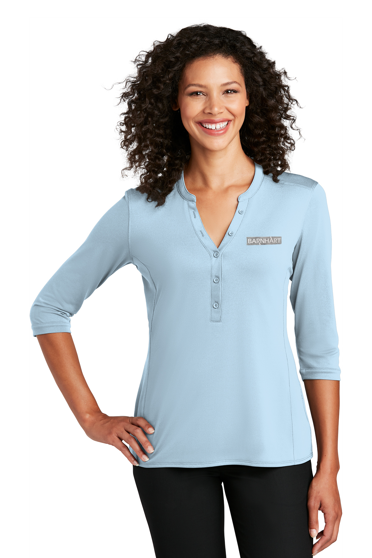 Port Authority Ladies Pique Henley