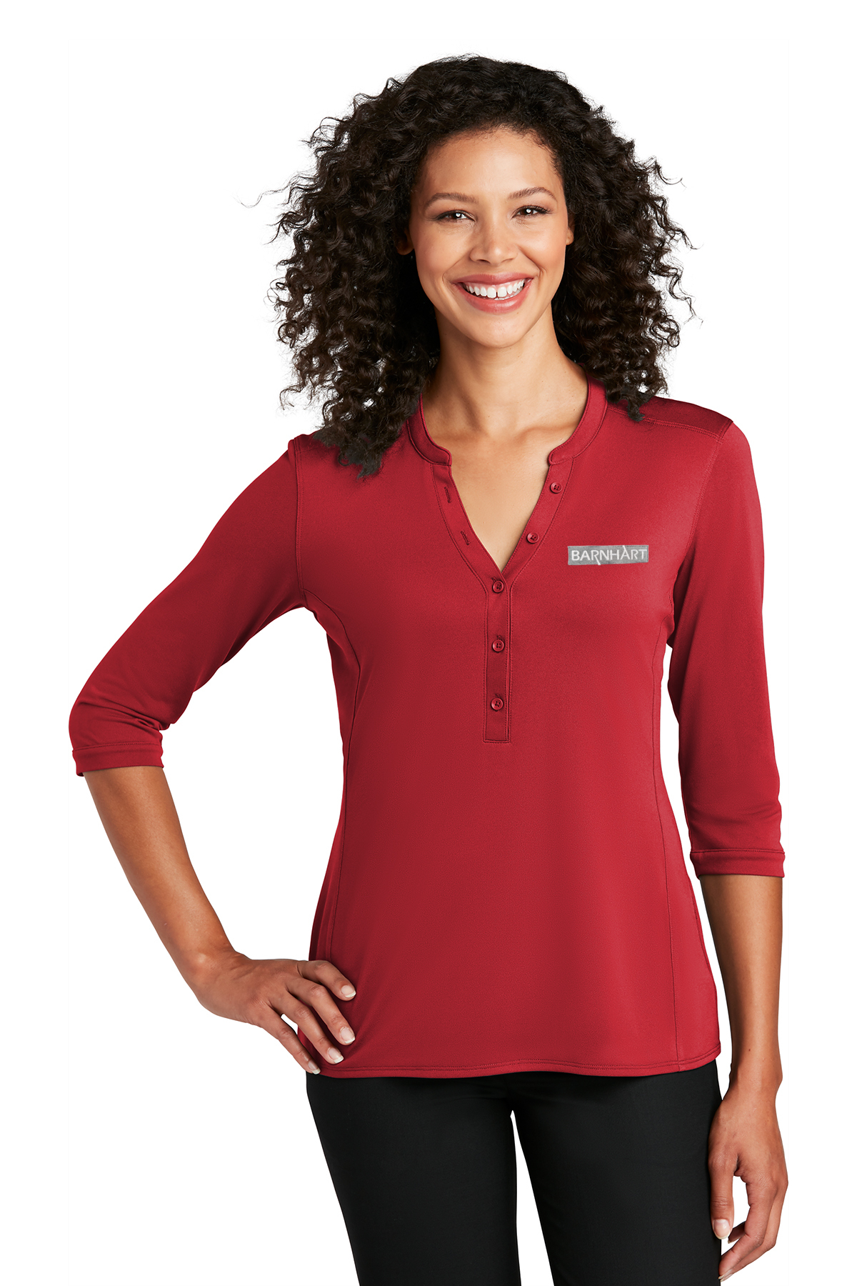 Port Authority Ladies Pique Henley