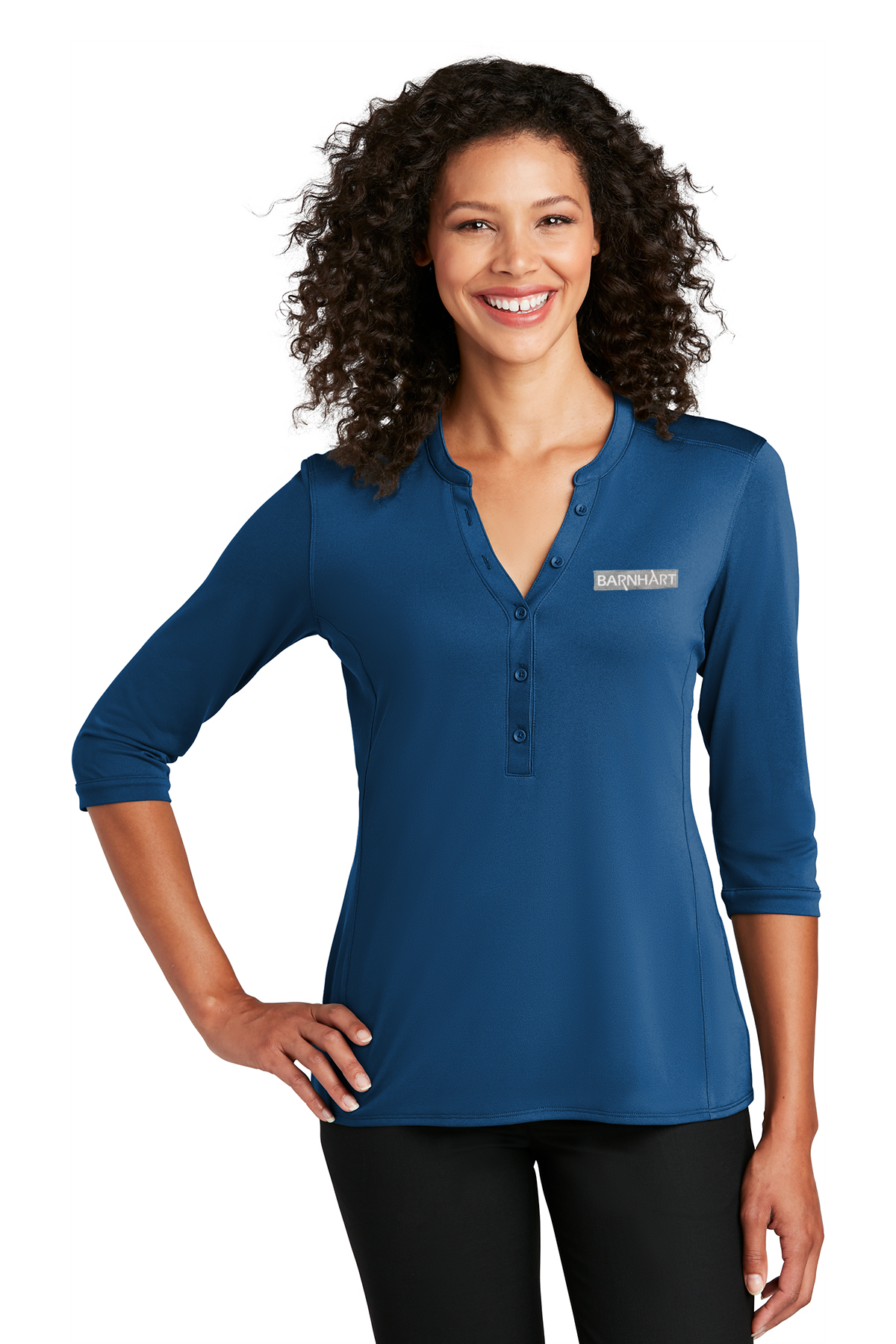 Port Authority Ladies Pique Henley