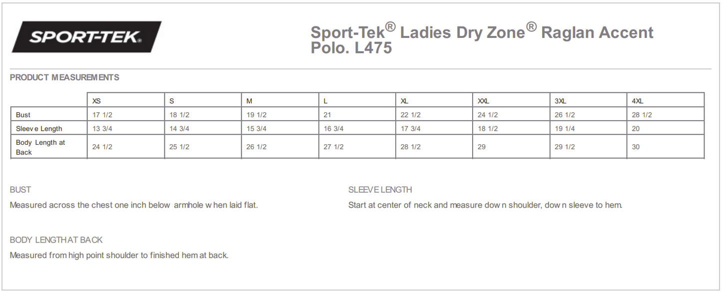 Sport-Tek Ladies Dry Zone Raglan Accent Polo